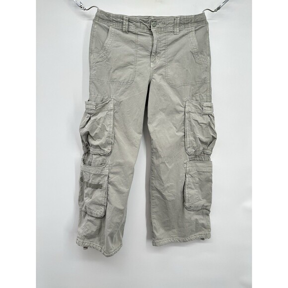 American Eagle skater skater Wide Leg‎ Baggy Size 10 Cargo stretchy cargo gray - Picture 4 of 16